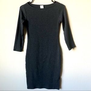 H&M Ribbed Grey Bodycon Dress